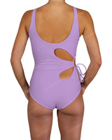 Crew Neck Binding Right Flower One Piece