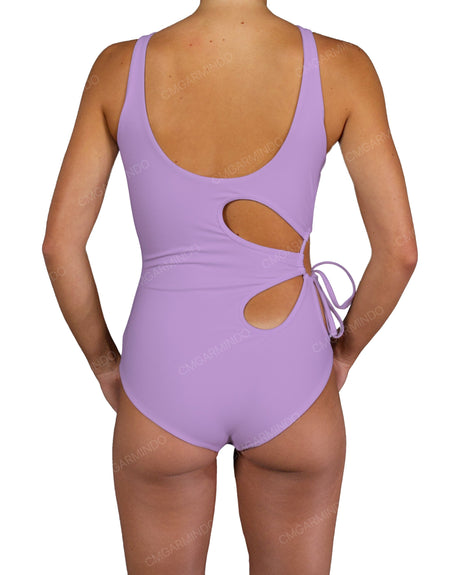 Crew Neck Binding Right Flower One Piece
