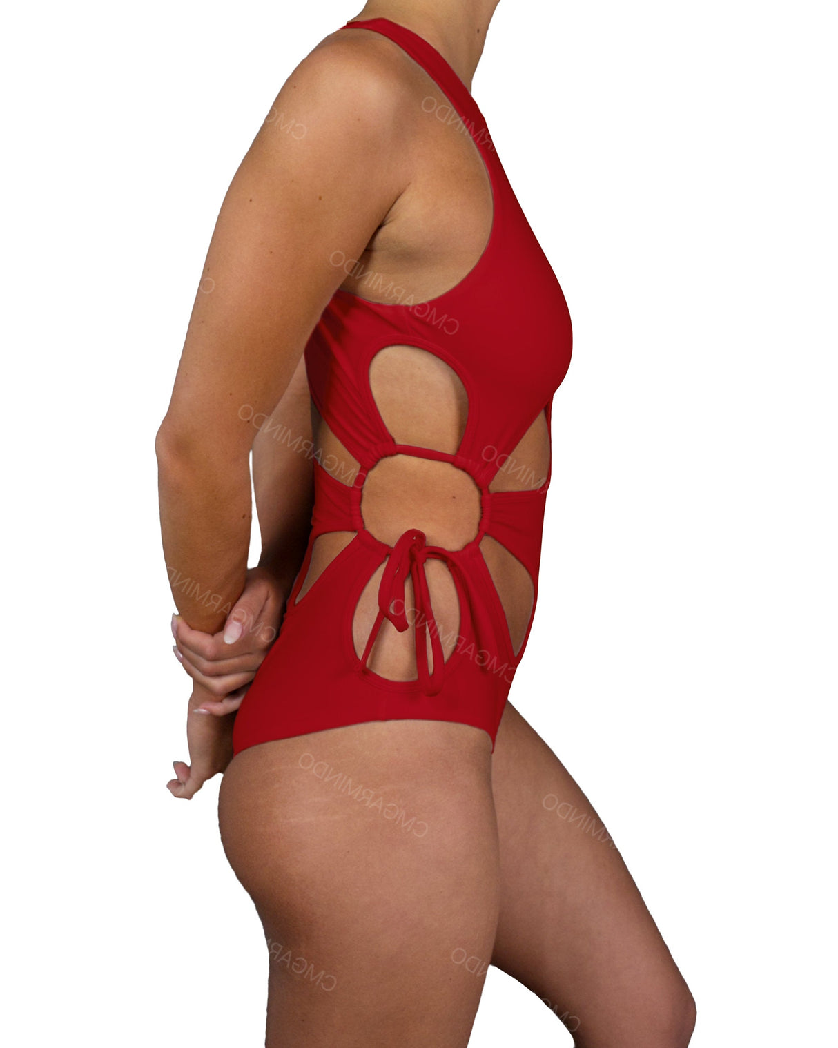 Crew Neck Binding Right Flower One Piece