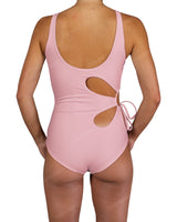 Crew Neck Binding Right Flower One Piece