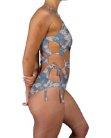 Crew Neck Binding Right Flower One Piece