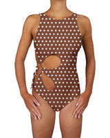 Crew Neck Binding Right Flower One Piece