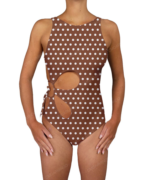 Crew Neck Binding Right Flower One Piece