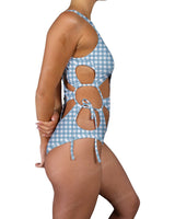 Crew Neck Binding Right Flower One Piece