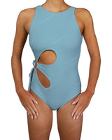 Crew Neck Binding Right Flower One Piece