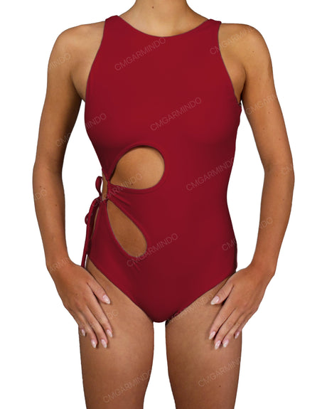 Crew Neck Binding Right Flower One Piece