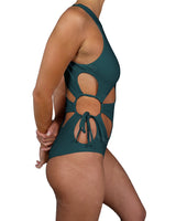 Crew Neck Binding Right Flower One Piece