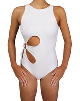 Crew Neck Binding Right Flower One Piece
