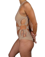 Crew Neck Binding Left Flower One Piece