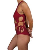 Crew Neck Binding Left Flower One Piece