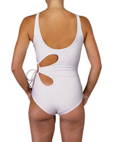 Crew Neck Binding Left Flower One Piece