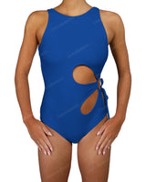 Crew Neck Binding Left Flower One Piece