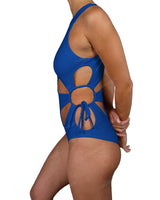Crew Neck Binding Left Flower One Piece