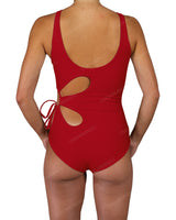 Crew Neck Binding Left Flower One Piece