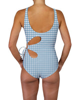 Crew Neck Binding Left Flower One Piece