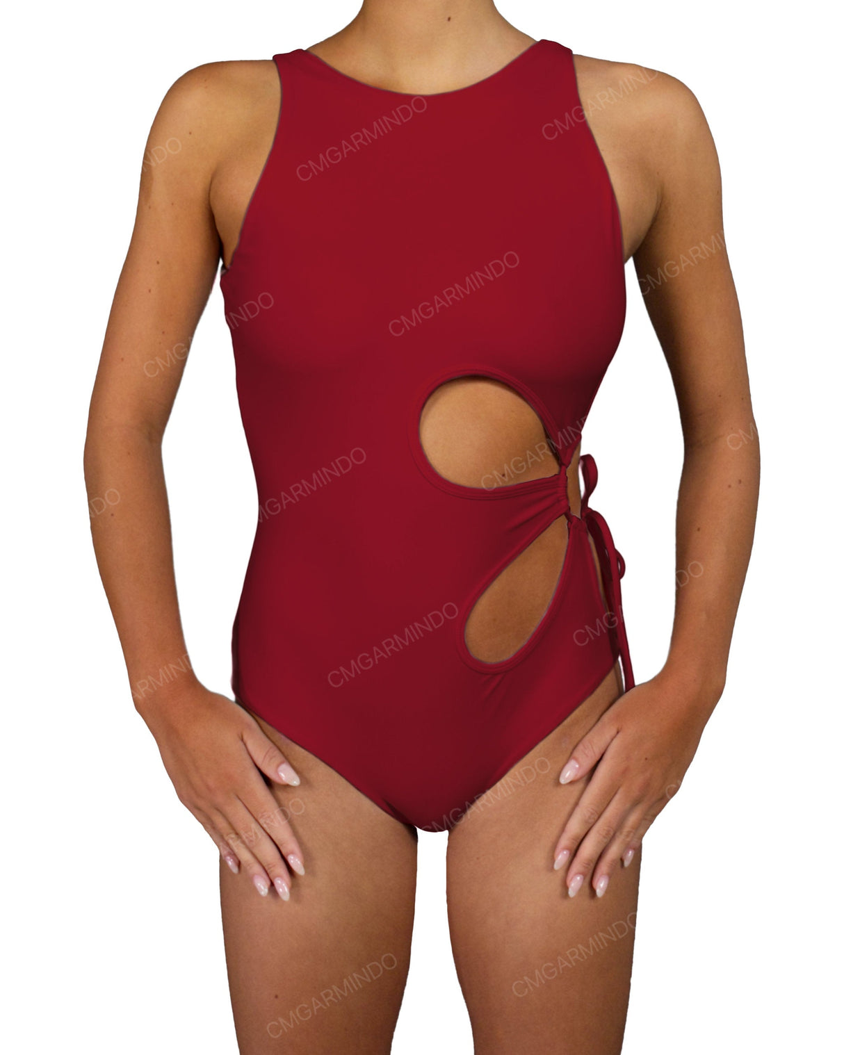 Crew Neck Binding Left Flower One Piece