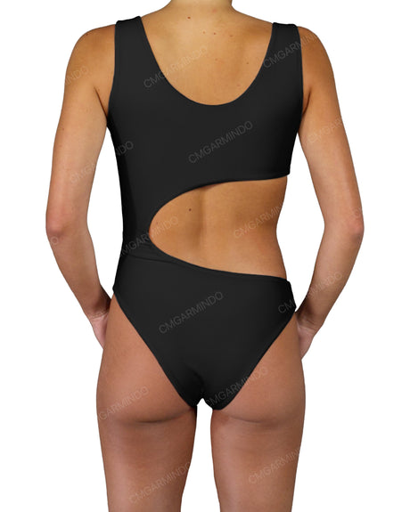 V-Neck Scrunched Cut Out One Piece