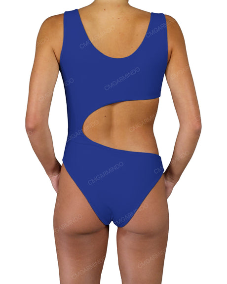 V-Neck Scrunched Cut Out One Piece