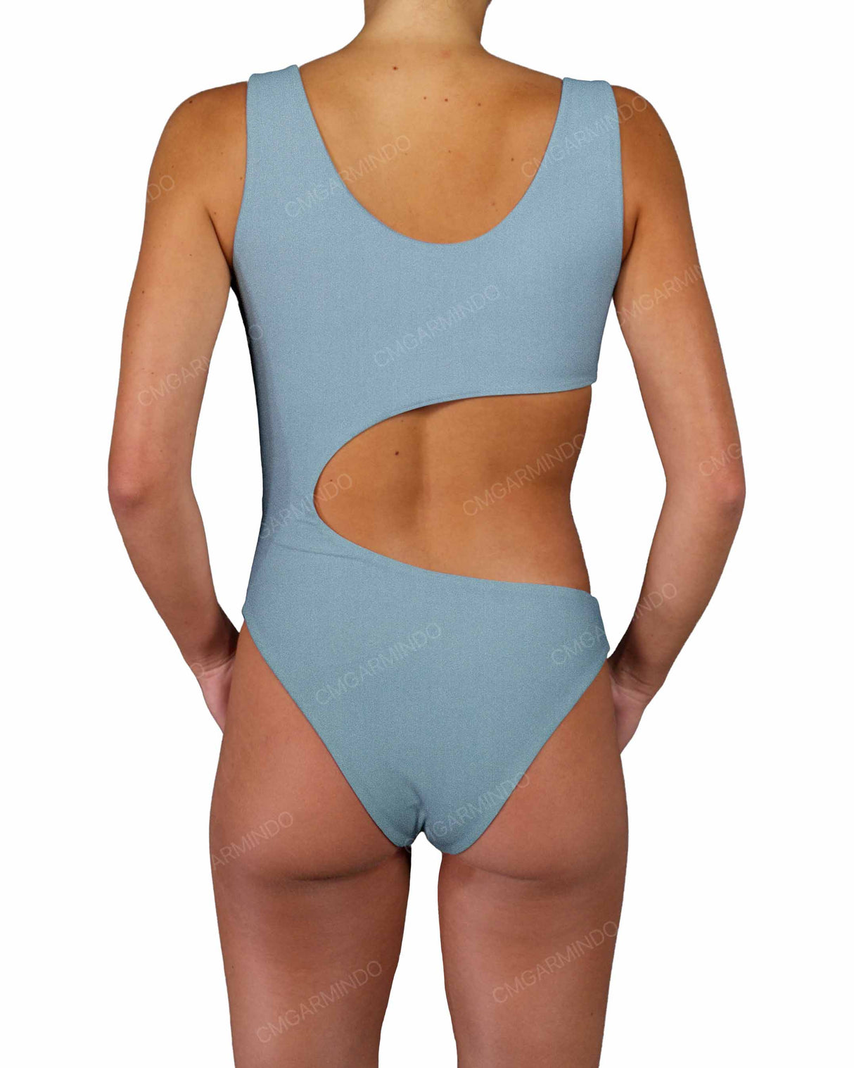 V-Neck Scrunched Cut Out One Piece