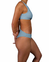 V-Neck Scrunched Cut Out One Piece