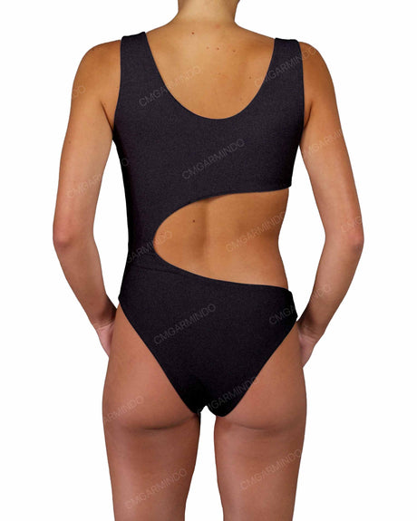 V-Neck Scrunched Cut Out One Piece