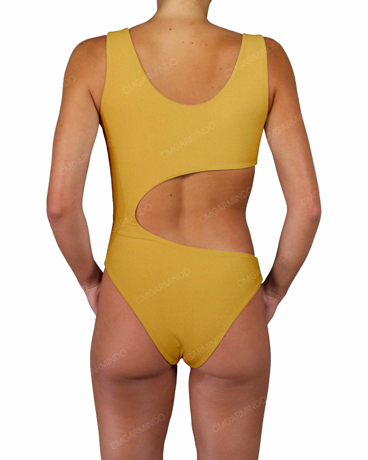 V-Neck Scrunched Cut Out One Piece