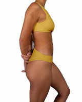 V-Neck Scrunched Cut Out One Piece