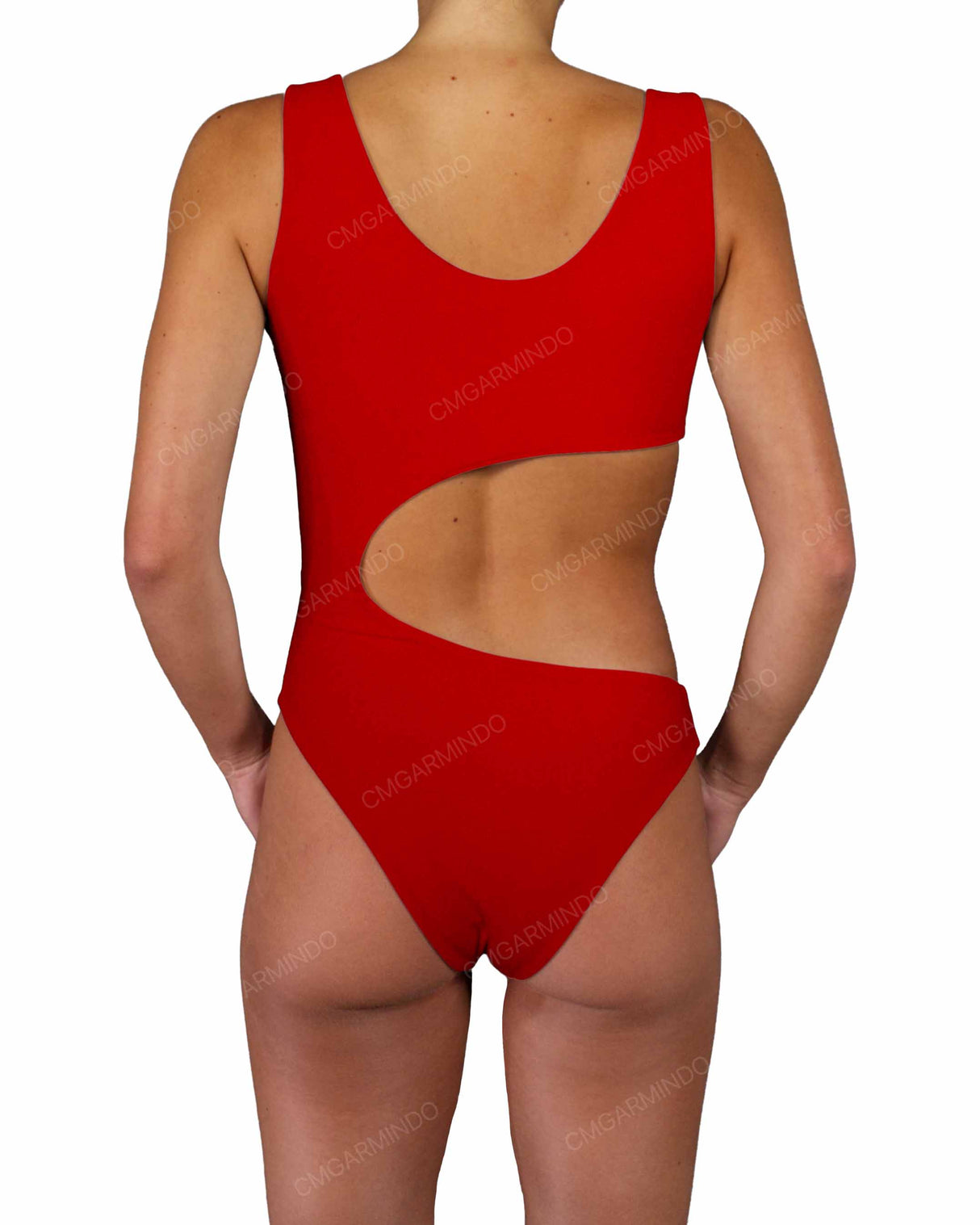 V-Neck Scrunched Cut Out One Piece