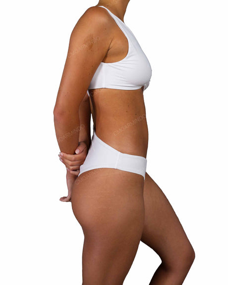 V-Neck Scrunched Cut Out One Piece