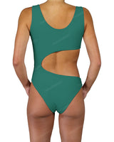 V-Neck Scrunched Cut Out One Piece