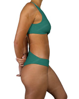 V-Neck Scrunched Cut Out One Piece