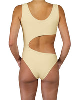 V-Neck Scrunched Cut Out One Piece