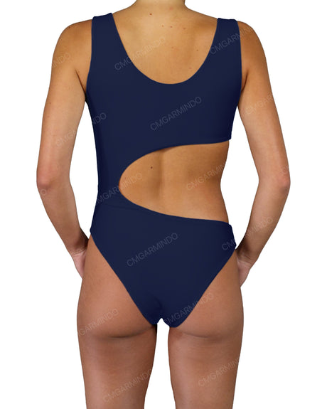 V-Neck Scrunched Cut Out One Piece