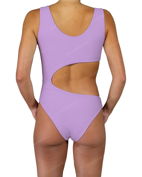 V-Neck Scrunched Cut Out One Piece