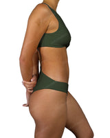 V-Neck Scrunched Cut Out One Piece