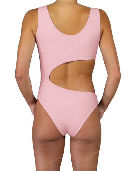 V-Neck Scrunched Cut Out One Piece