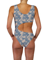 V-Neck Scrunched Cut Out One Piece