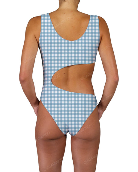 V-Neck Scrunched Cut Out One Piece