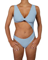 V-Neck Scrunched Cut Out One Piece