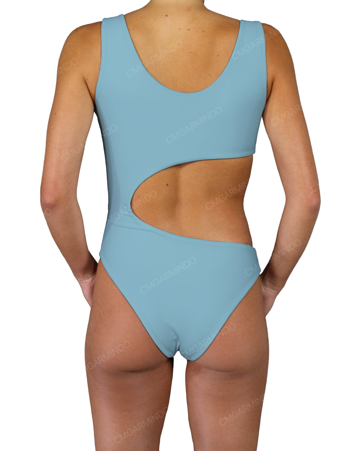 V-Neck Scrunched Cut Out One Piece