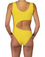 V-Neck Scrunched Cut Out One Piece