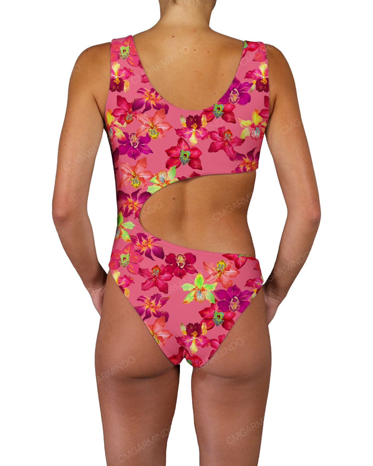 V-Neck Scrunched Cut Out One Piece