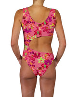 V-Neck Scrunched Cut Out One Piece