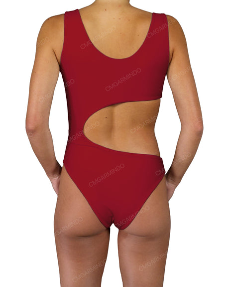 V-Neck Scrunched Cut Out One Piece