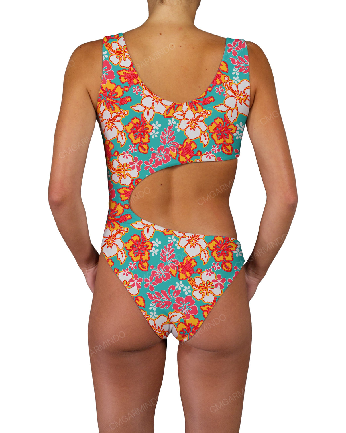 V-Neck Scrunched Cut Out One Piece