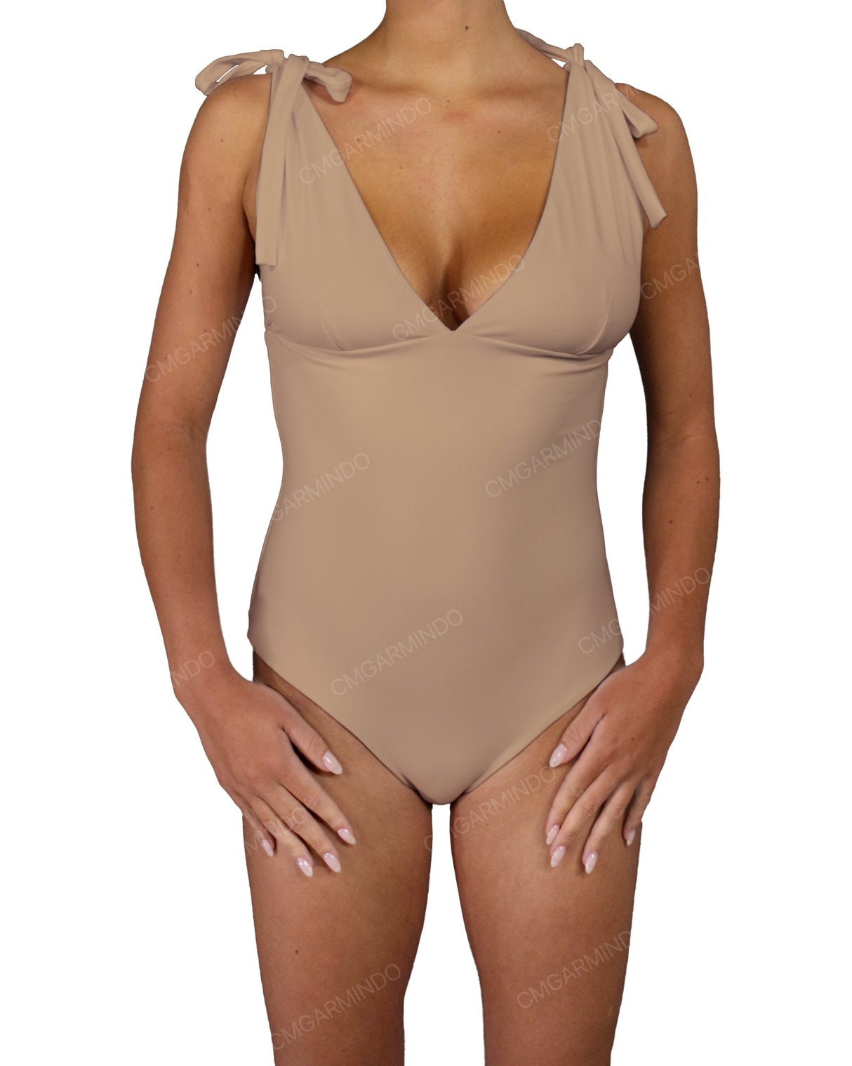 V-Neck Shoulder Tie One Piece