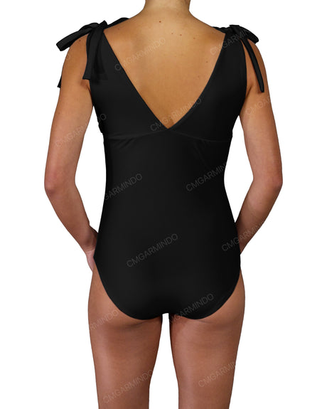 V-Neck Shoulder Tie One Piece