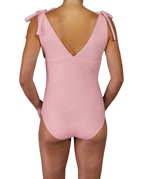 V-Neck Shoulder Tie One Piece