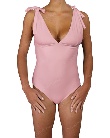 V-Neck Shoulder Tie One Piece