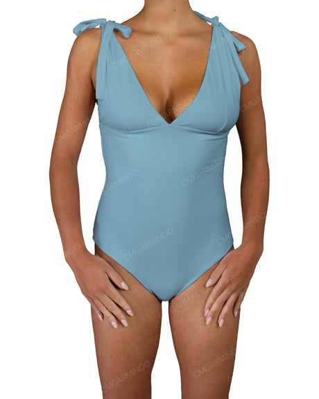 V-Neck Shoulder Tie One Piece